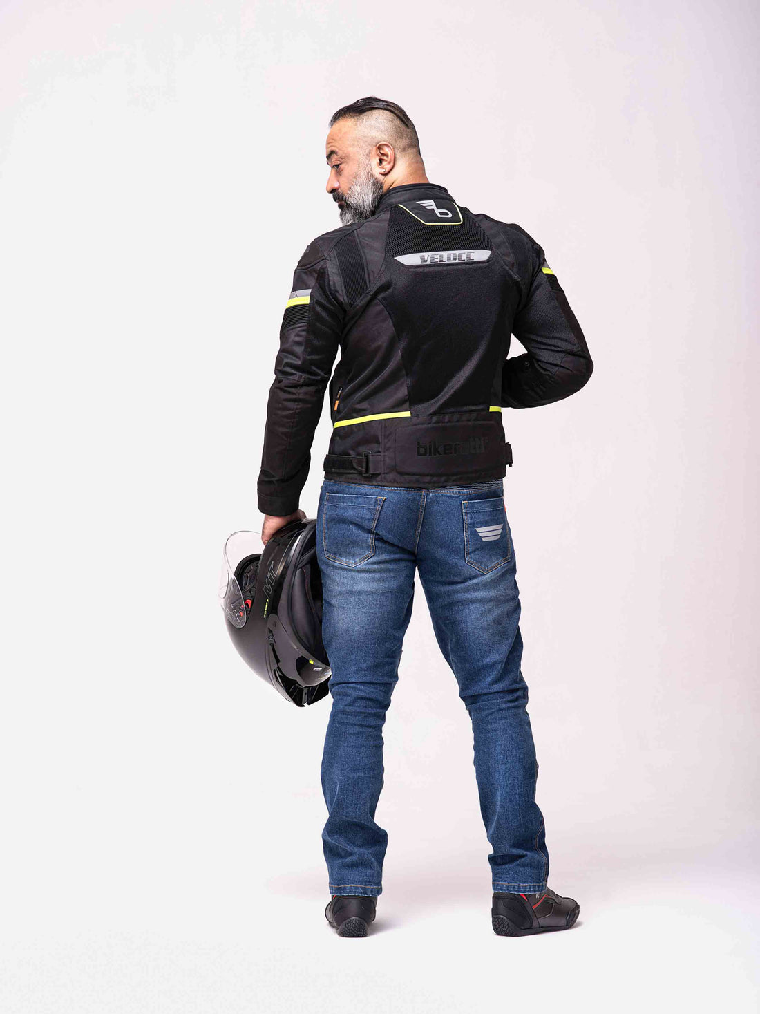 Veloce Men's Motorcycle Jacket - Black Neon